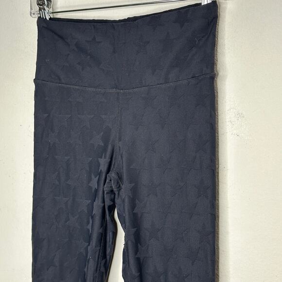 Mono B Black Polka Dot Textured Stars Legging Yoga Pants Small - Picture 2 of 12